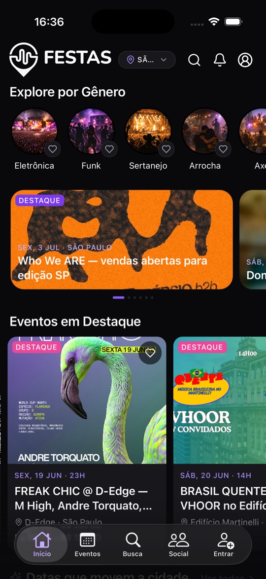FESTAS React Native application