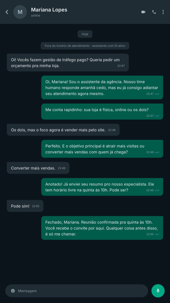 Automated WhatsApp service flow